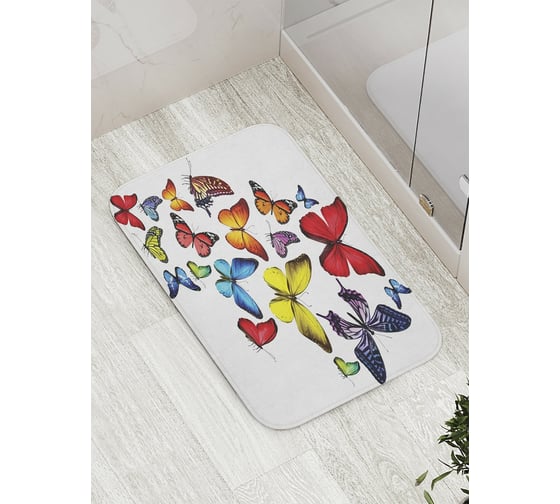 Изображение товара Коврик противоскользящий JoyArty "Летящие бабочки" для ванной, сауны, бассейна, bath_11020