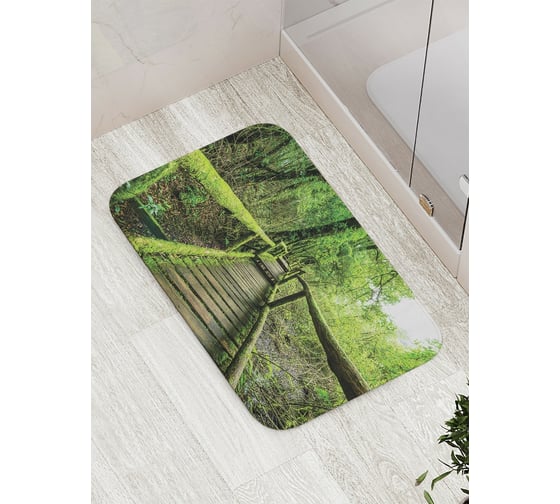 Изображение товара Коврик противоскользящий JoyArty "Дорожный мох" для ванной, сауны, бассейна, bath_11433