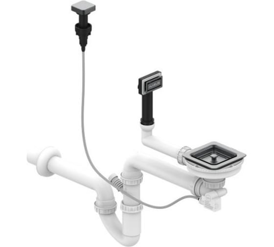 Изображение товара Слив-перелив ALVEUS автомат, квадратный, с вертикальным переливом 1133398