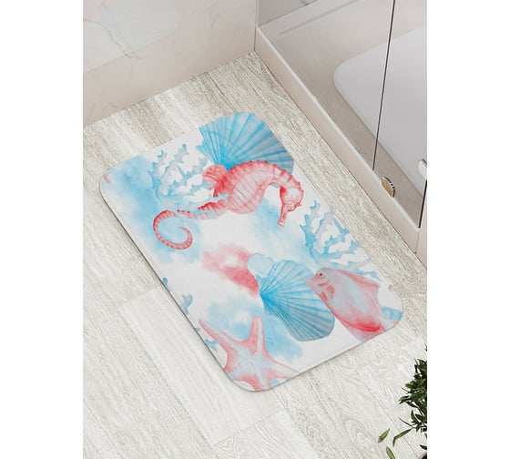 Изображение товара Коврик противоскользящий JoyArty "Океанские раковины" для ванной, сауны, бассейна, bath_12520