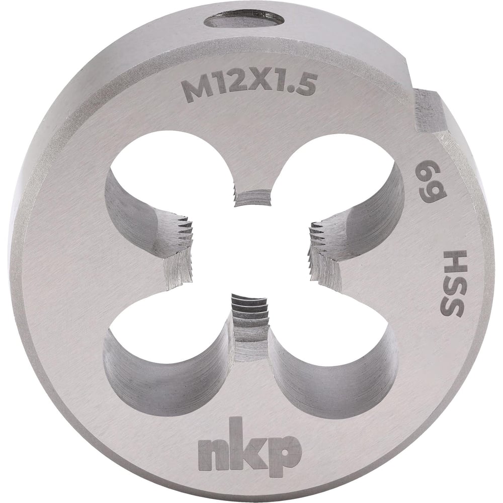 Изображение товара Плашка NKP М12, шаг 1.5мм, DIN EN 22568, HSS, 6g, 38x10мм 240121N