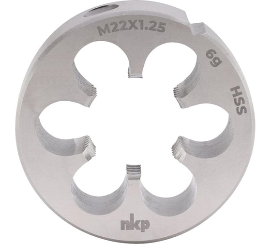 Изображение товара Плашка NKP М22, шаг 1.25мм, DIN EN 22568, HSS, 6g, 55x16мм 240226N