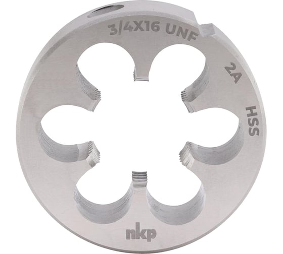 Изображение товара Плашка NKP UNF 3/4 -16, DIN EN 22568, HSS, 2A, 45x14мм 246340N