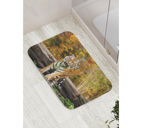 Изображение товара Коврик противоскользящий JoyArty "Грациозный тигр" для ванной, сауны, бассейна, bath_16491