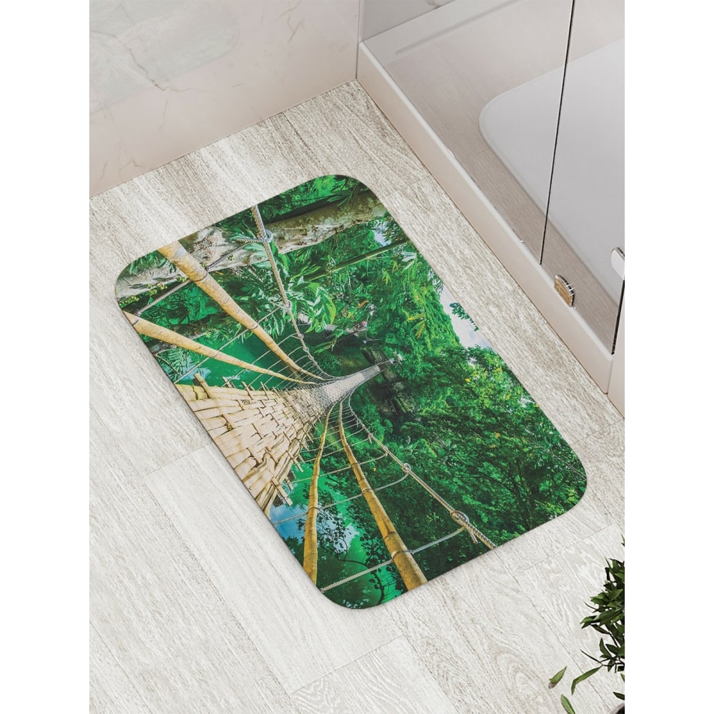 Противоскользящий коврик для ванной, сауны, бассейна JOYARTY Длинный тропический мост