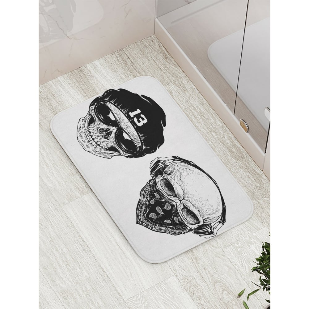 Противоскользящий коврик для ванной, сауны, бассейна JOYARTY хрустальный череп атлантов