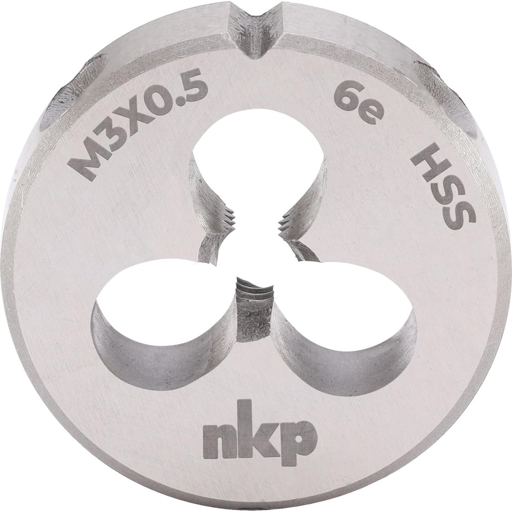 Изображение товара Плашка NKP М3 шаг 0.5 мм DIN EN 22568 HSS 6e 20x5мм