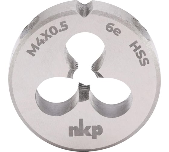 Изображение товара Плашка NKP М4 шаг 0.5мм DINEN22568 HSS 6e 20x5мм 239041N