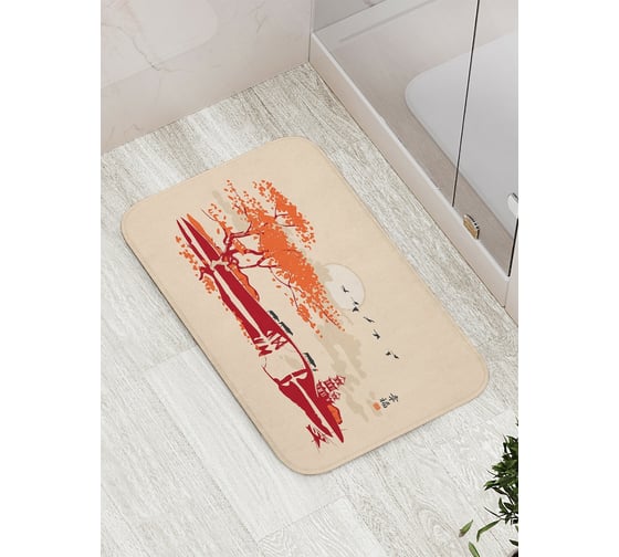 Изображение товара Коврик противоскользящий JoyArty "Японский поселок" для ванной, сауны, бассейна, bath_14935