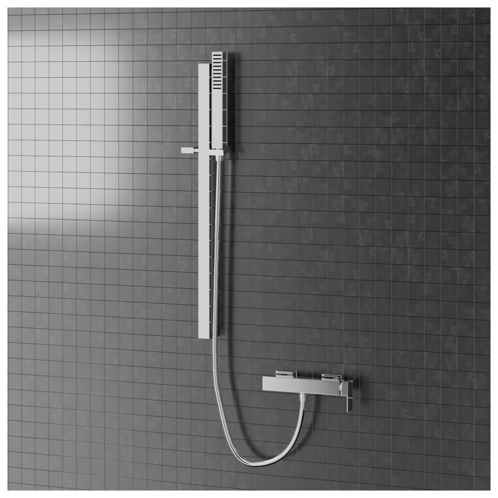 Изображение товара Лейка для душа Paini Dax хром 1 режим 30 мм квадратная глянцевая