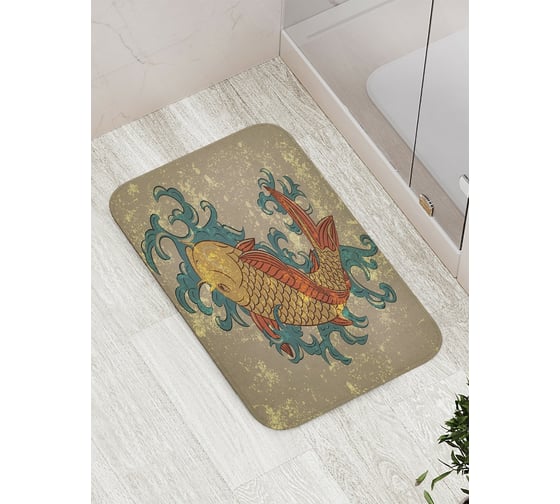 Изображение товара Коврик противоскользящий JoyArty "Драконья рыба" для ванной, сауны, бассейна, bath_17871