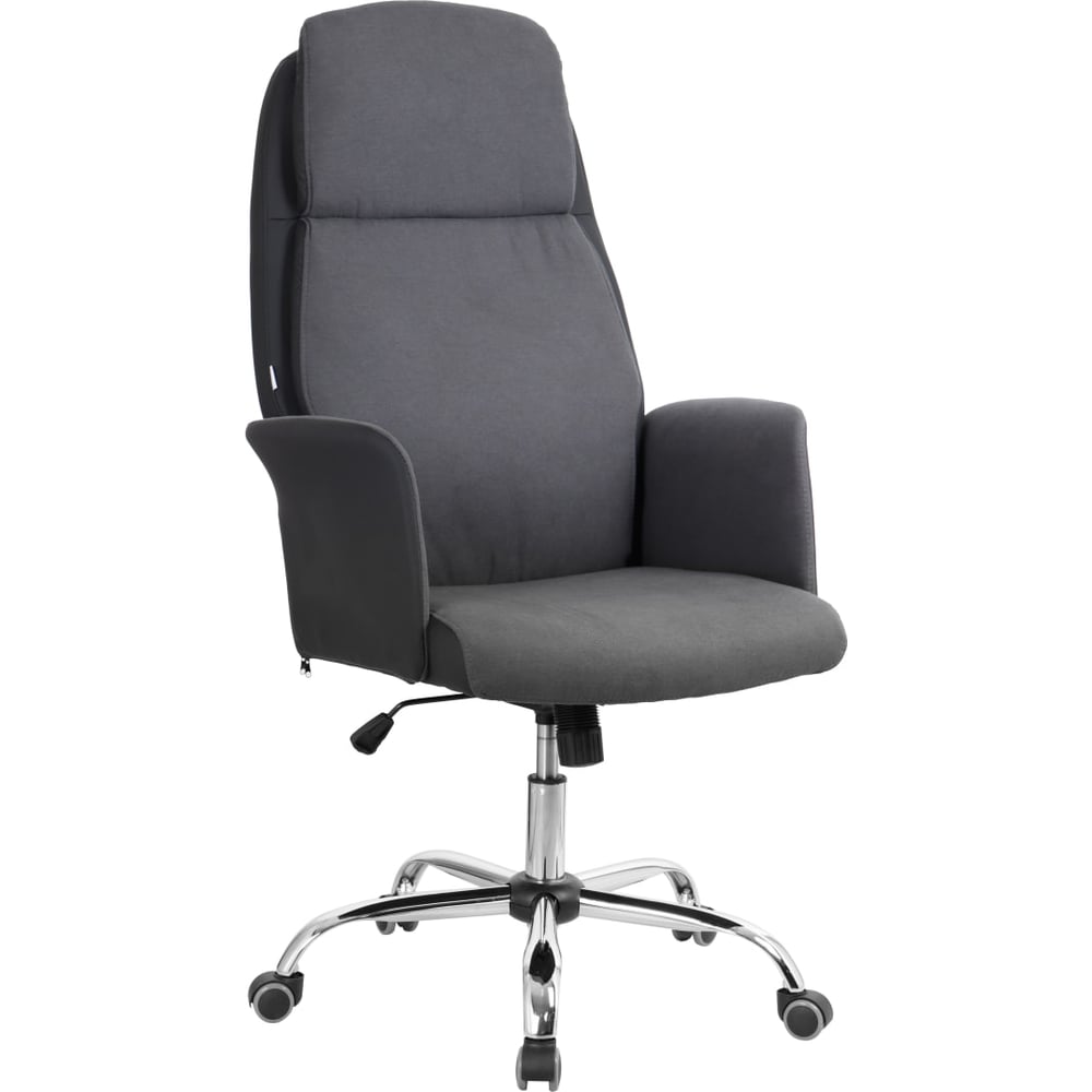 Изображение товара Офисное поворотное кресло KSG Kingstyle SHL-17 Harbor Fabric / PU Chrome (темно-серый) KS-001023