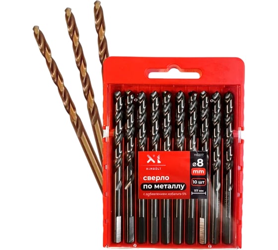 Изображение товара Сверло по металлу HIMBOLT 8.0 мм с кобальтом 5% 10 шт (бокс) HB207