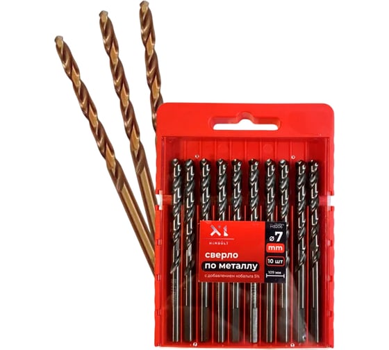 Изображение товара Сверло по металлу HIMBOLT 7.0 мм с кобальтом 5% 10 шт (бокс) HB206