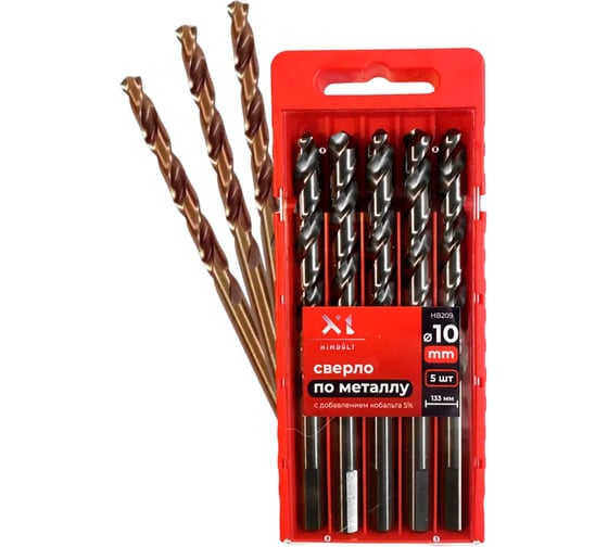 Изображение товара Сверло по металлу HIMBOLT 10.0 мм с кобальтом 5% 5 шт (бокс) HB209