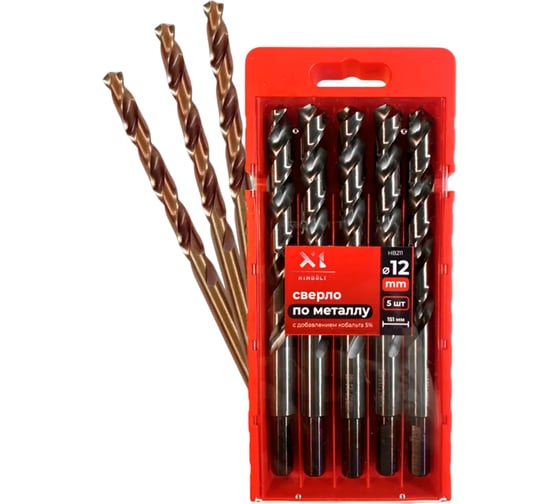 Изображение товара Сверло по металлу HIMBOLT 12.0 мм с кобальтом 5% 5 шт (бокс) HB211