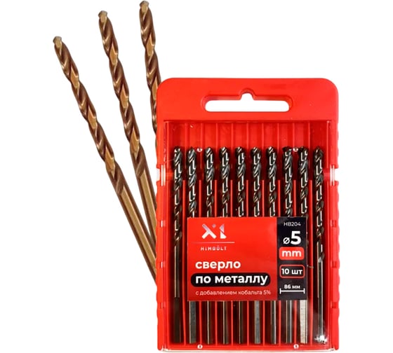 Изображение товара Сверло по металлу HIMBOLT 5.0 мм с кобальтом 5% 10 шт (бокс) HB204