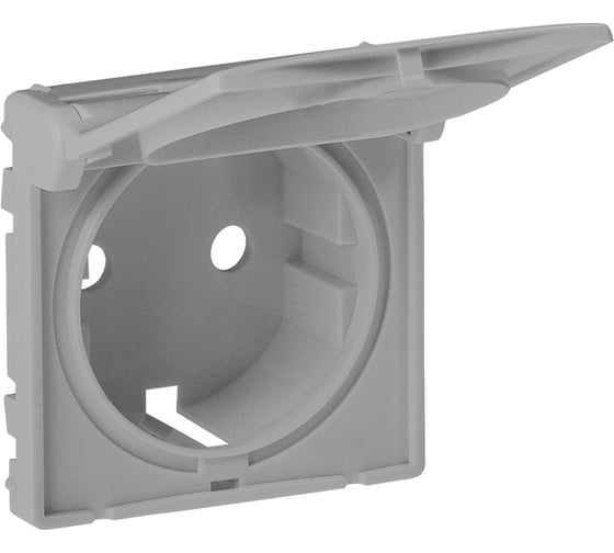 Изображение товара Лицевая панель Legrand Valena LIFE  розетки 2К+З с крышкой.Алюминий 754842