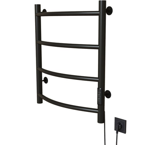 Изображение товара Полотенцесушитель MIXLINE CAPELLA 60x50 мм, таймер, 201 Вт, 4 перекладины, электрический, черный 556340