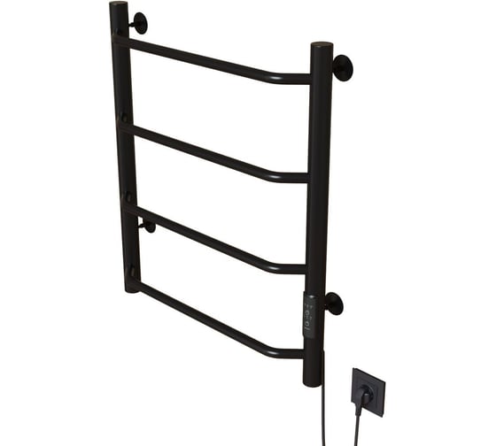 Изображение товара Полотенцесушитель MIXLINE MIRA 60x50 таймер, 201 Вт, 4 перекладины, электрический, черный 556344