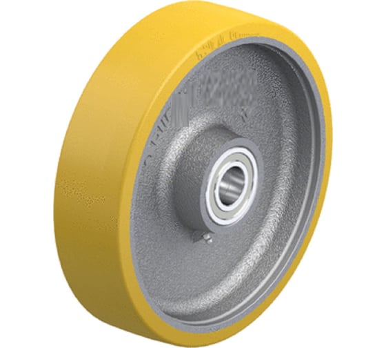 Изображение товара Большегрузное колесо КубаньЛитМаш с полиуретановым контактным слоем, с основанием из чугуна GTH 302/35K