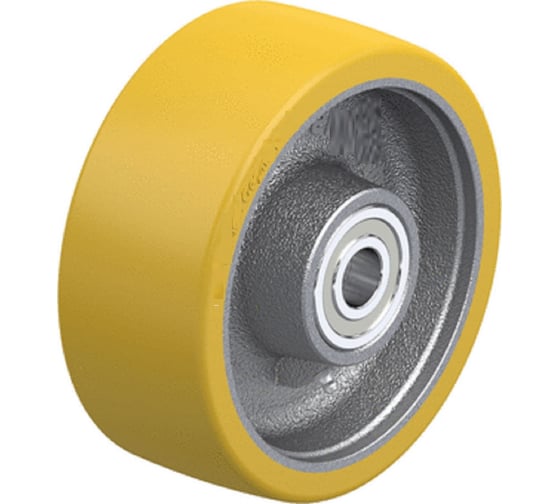 Изображение товара Большегрузное колесо КубаньЛитМаш с полиуретановым контактным слоем, с основанием из чугуна GTH 202/25K