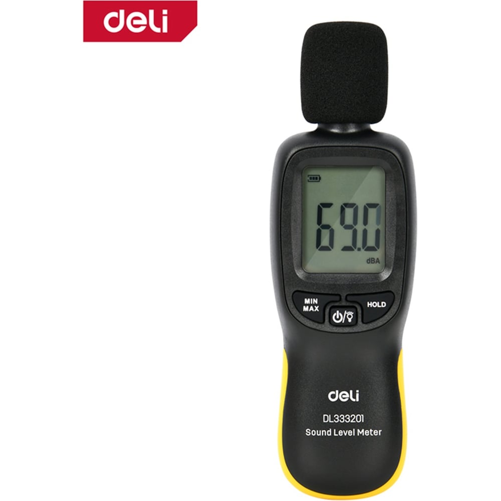 Изображение товара Цифровой шумомер Deli DL333201 измеритель уровня шума 30-130 дБ