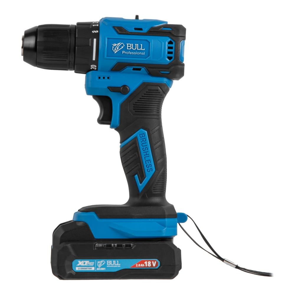Изображение товара Аккуммуляторная дрель-шуруповерт BULL SR 1804 Xcase XLTpro БЕСЩЕТ., Импульс., 18 В, 45 Н*м, 2x2 А*ч, з/у 2 А 1329881