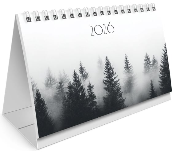 Изображение товара Календарь-домик настольный на гребне BRAUBERG с бегунком, 2026г, 160x105мм, Туман 117272