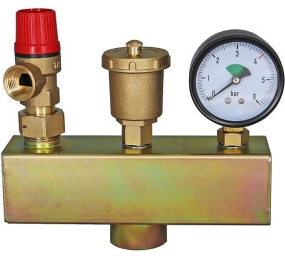 Изображение товара Группа безопасности для котла 1" 3 бар с манометром и автоматическим воздухоотводчиком Millennium GBKC1034