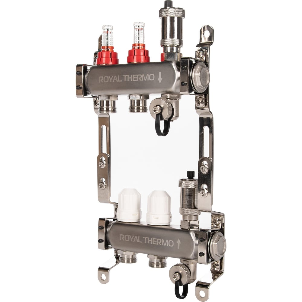Изображение товара Коллектор нержавеющий в сборе с расходомерами ROYAL THERMO 1 ВР-3/4 НР