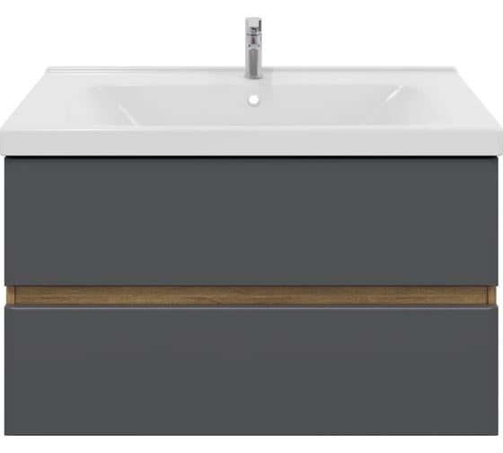 Изображение товара Тумба с раковиной RUVANN VAUS 100 + Гармония 100 в ванную подвесная Т.VAUS.П-100П-KIT-GAR