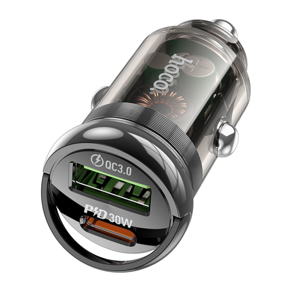 Изображение товара Автомобильное зарядное устройство Hoco 30Вт USB Type-C Z53A черное