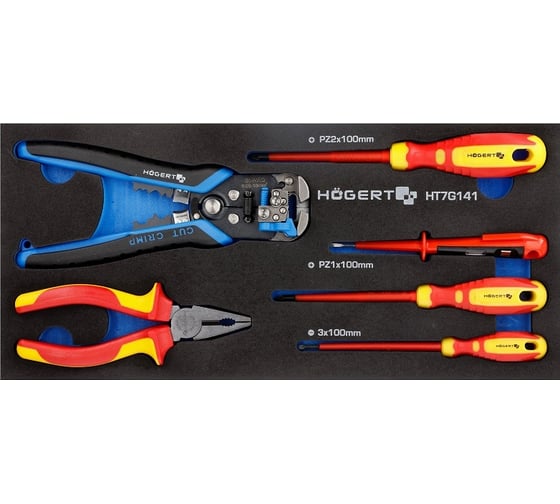 Изображение товара Набор инструментов HOEGERT TECHNIK 6 шт., ложемент EVA HT7G141