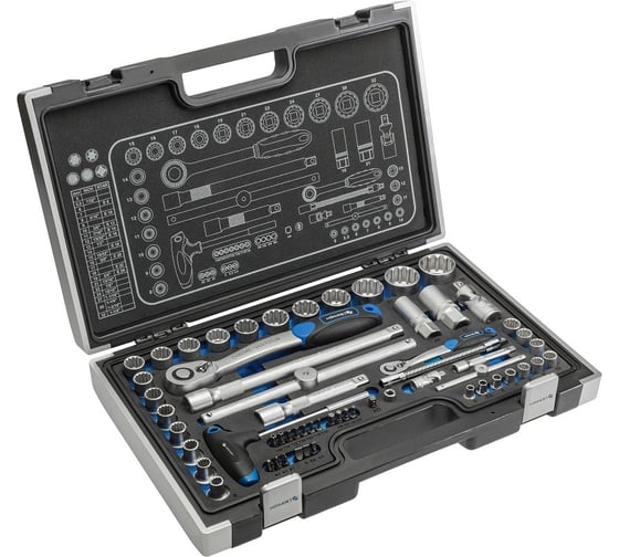Изображение товара Набор инструментов HOEGERT TECHNIK 60 шт., 1/4 , 1/2 HT1R470
