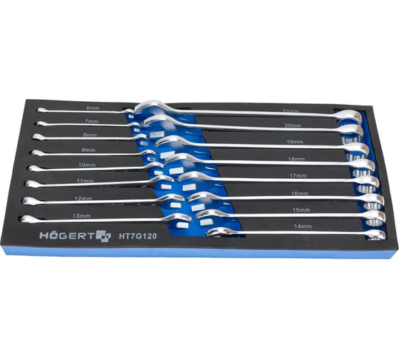 Изображение товара Набор комбинированных ключей HOEGERT TECHNIK 16 шт., ложемент EVA HT7G120