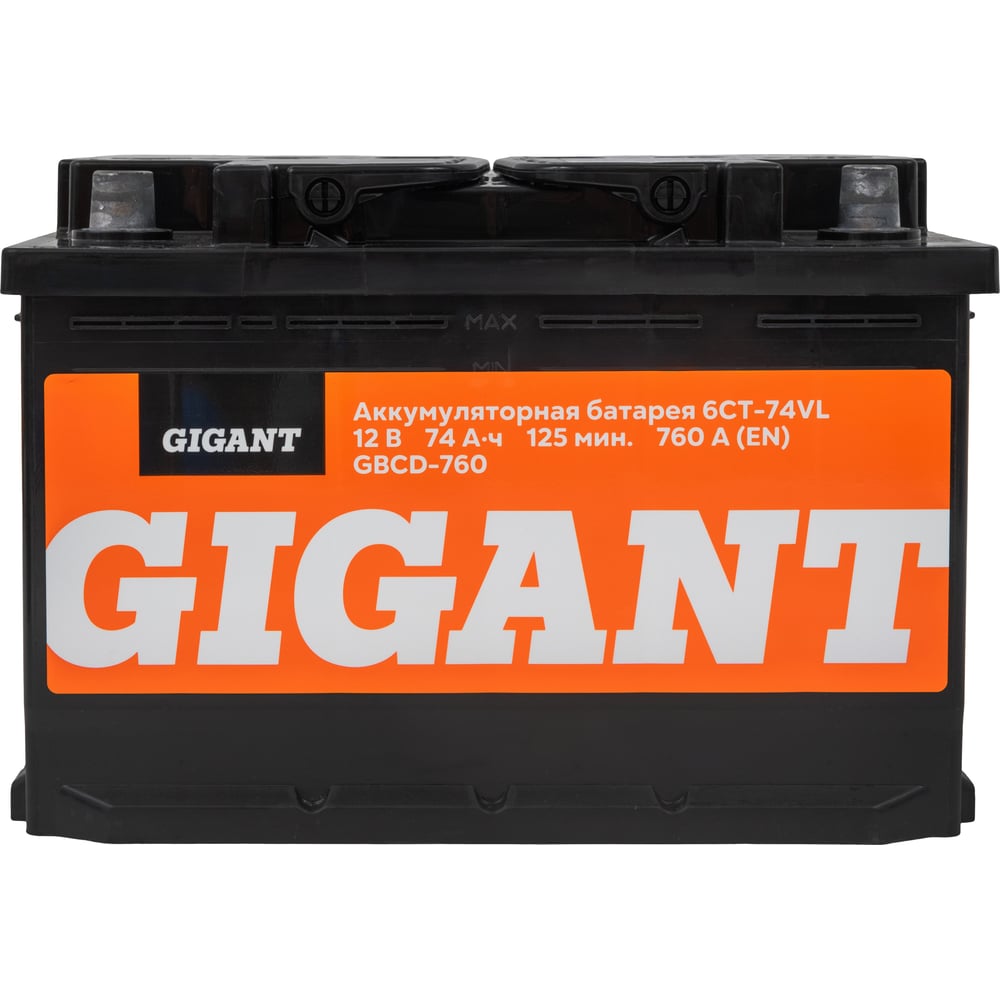 Изображение товара Аккумулятор GIGANT 6СТ-74VL 760 A для автомобиля 74 А*ч 12 В прямой плюс-минус