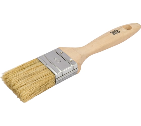 Изображение товара Плоская кисть Toolberg ПРОФИ 40 мм, белая натуральная щетина 0101515