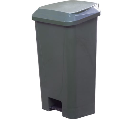 Изображение товара Мусорный контейнер полимерный Тара.ру 80л, в комплекте с педалью и пакетодержателем, зелёный 36519