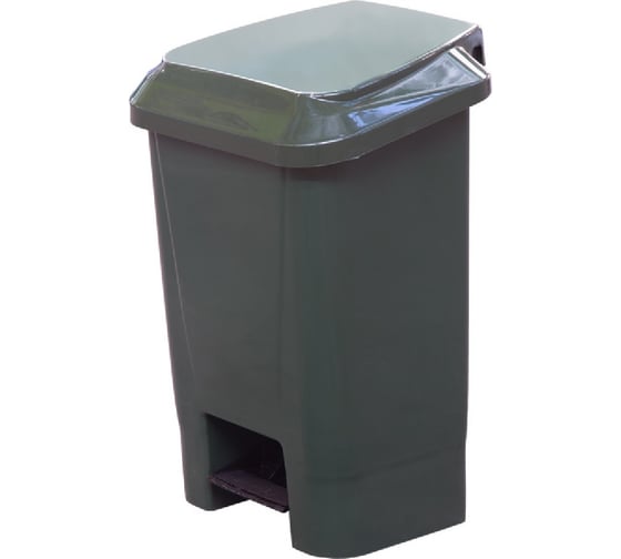 Изображение товара Мусорный контейнер полимерный Тара.ру 30л, в комплекте с педалью и пакетодержателем, зелёный 36517