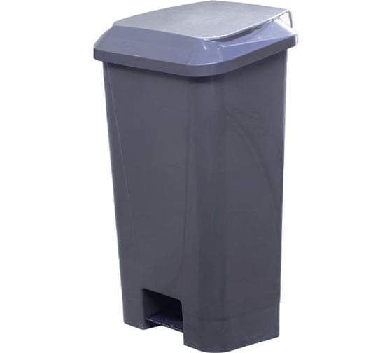 Изображение товара Мусорный контейнер полимерный Тара.ру 80л, в комплекте с педалью и пакетодержателем, серый 37803