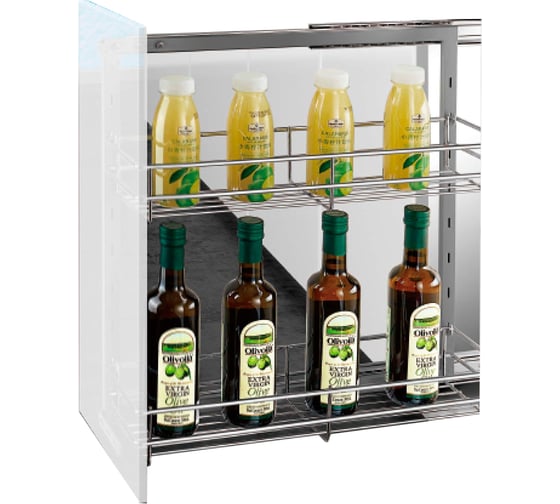 Изображение товара Бутылочница 2-х уровневая Mebax шар.направл. (хром. железо) модуль 200мм, 480х160х550, 00-00003300