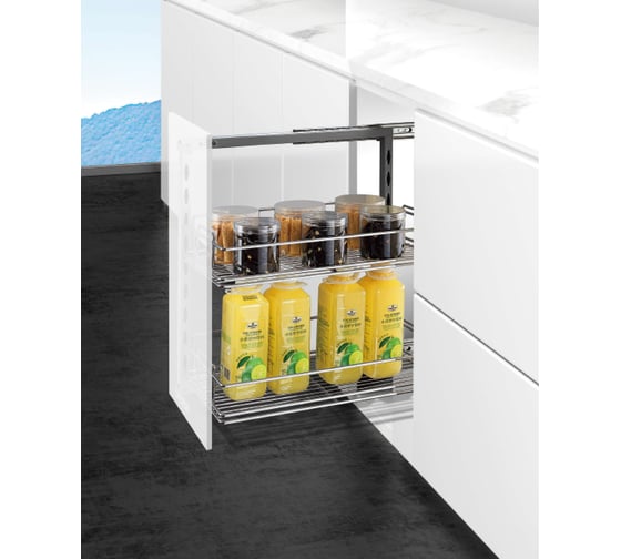 Изображение товара Бутылочница 2-х уровневая Mebax шар.направл. (хром. железо) модуль 150мм, 456х100х565, 00-00003302