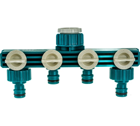 Изображение товара Распределитель четырехканальный (1/2"; 3/4") для системы полива Raco 4250-55258C