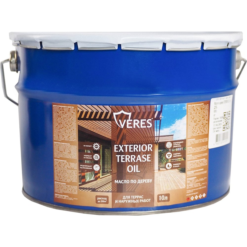 Изображение товара Масло для дерева VERES Exterior Terrase Oil 10 л бесцветное защитное масло