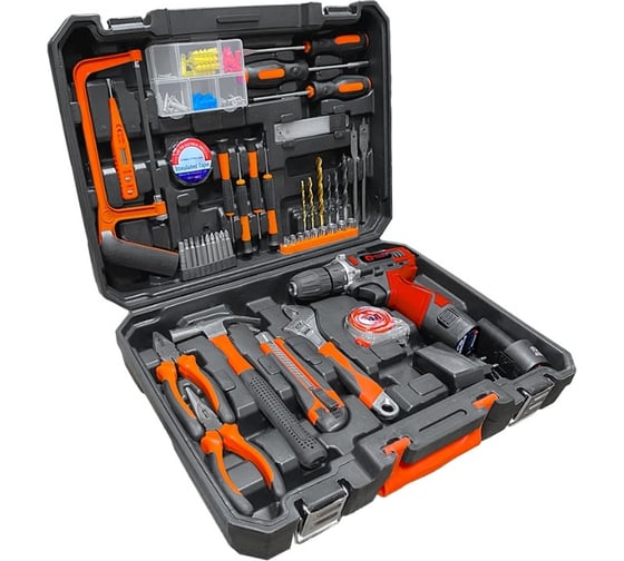 Изображение товара Дрель-шуруповерт аккумуляторная с набором ручного инструмента EDON CF-1201N 22836