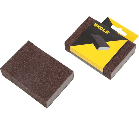 Изображение товара Губка для шлифования SKOLE GS1 p180 прямоугольная 1упаковка/12шт GS1-180