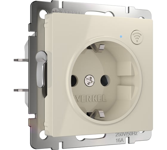 Изображение товара Умная встраиваемая розетка WERKEL с заземлением, с защитными шторками, слоновая кость a056421