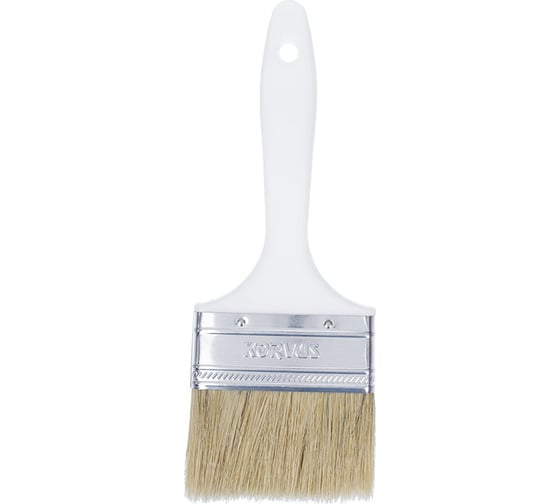 Изображение товара Плоская кисть KORVUS Хобби 75 мм, натуральная щетина, пластиковая рукоятка 0102630