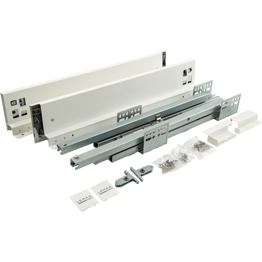 Изображение товара Комплект системы выдвижения Lemax PROF Lembox 400х84 мм белый для мебели